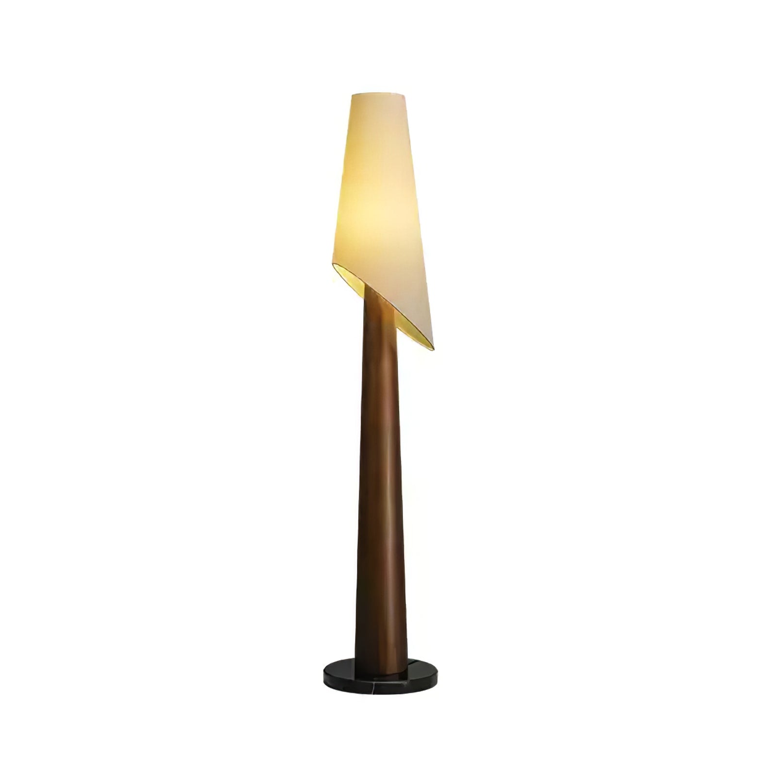 Curven Wood Marble Floor Lamp