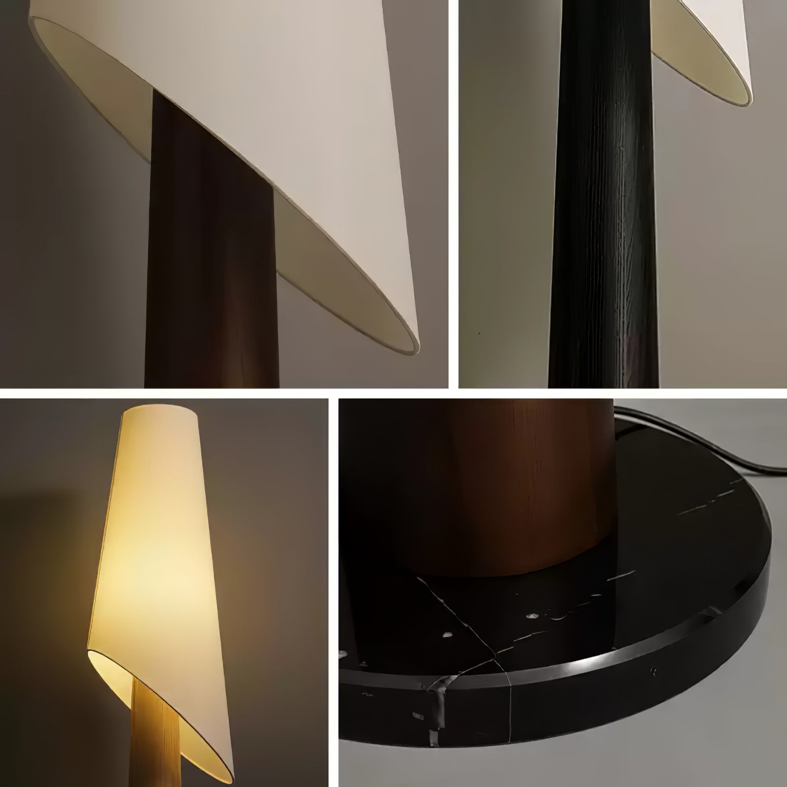 Curven Wood Marble Floor Lamp