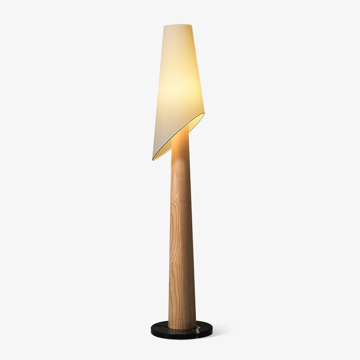 Curven Wood Marble Floor Lamp