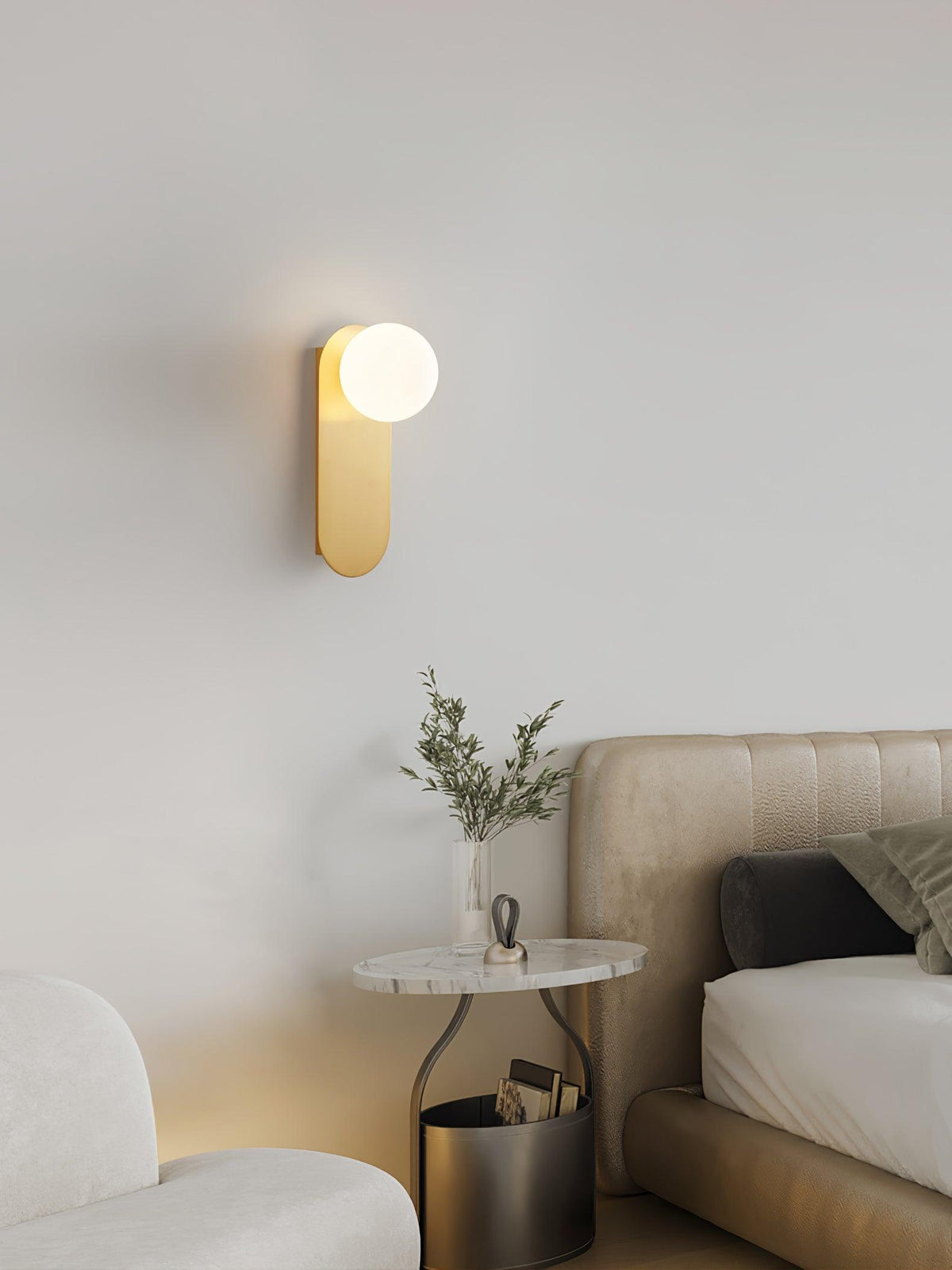 Eiralina Flat Base Globe Brass Glass Sconce Wall lamp