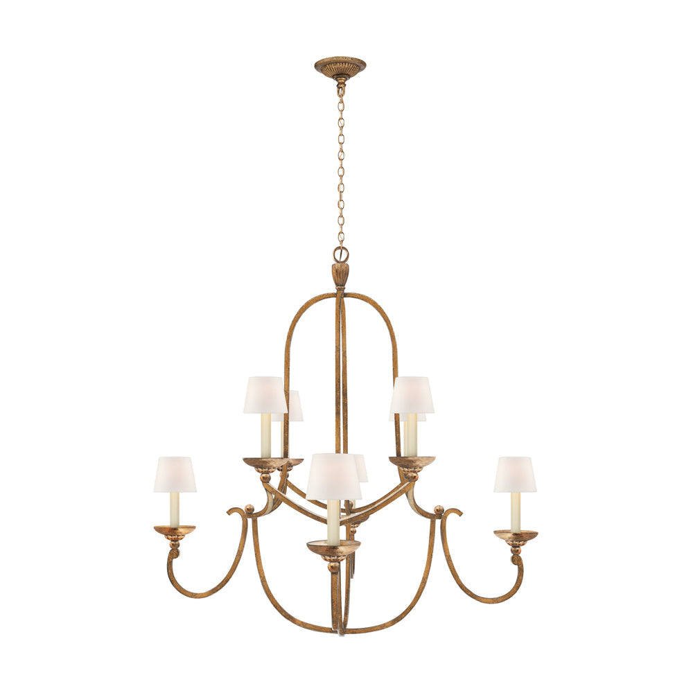 Flemish Chandelier Curved Iron Elegance - Neutral Decor