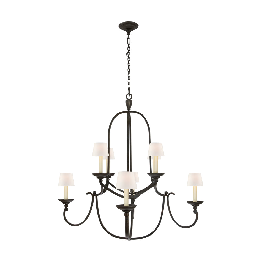 Flemish Chandelier Curved Iron Elegance - Neutral Decor