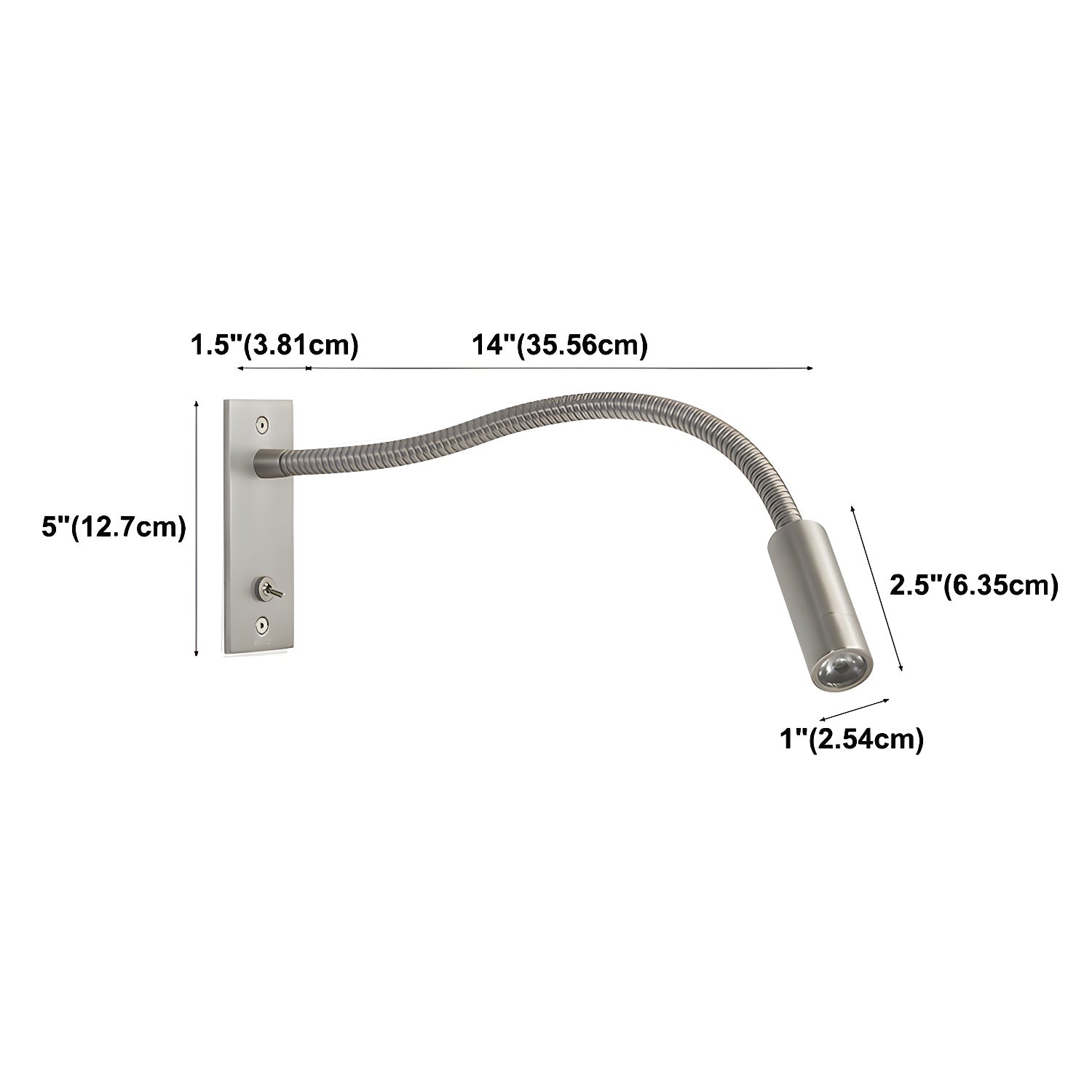 Flame Flexible Gooseneck Wall Lamp