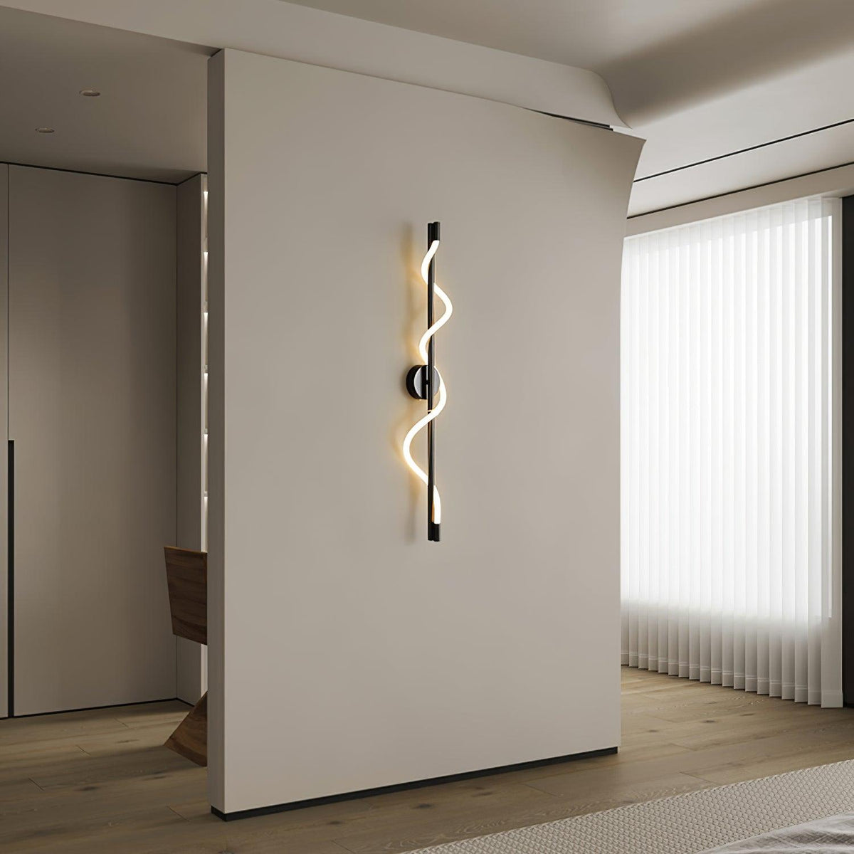 Fidora Sculptural Brass Silicone Wall Lamp