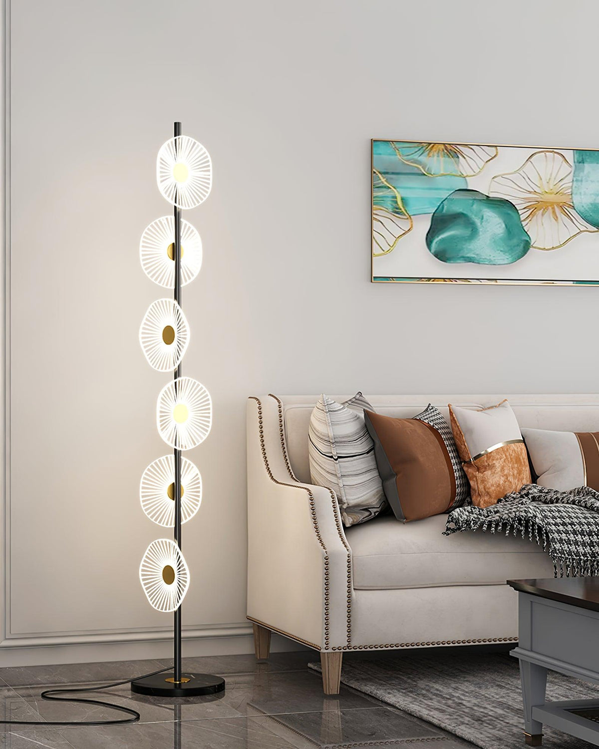 Petaira Luxe Marble Floor Lamp