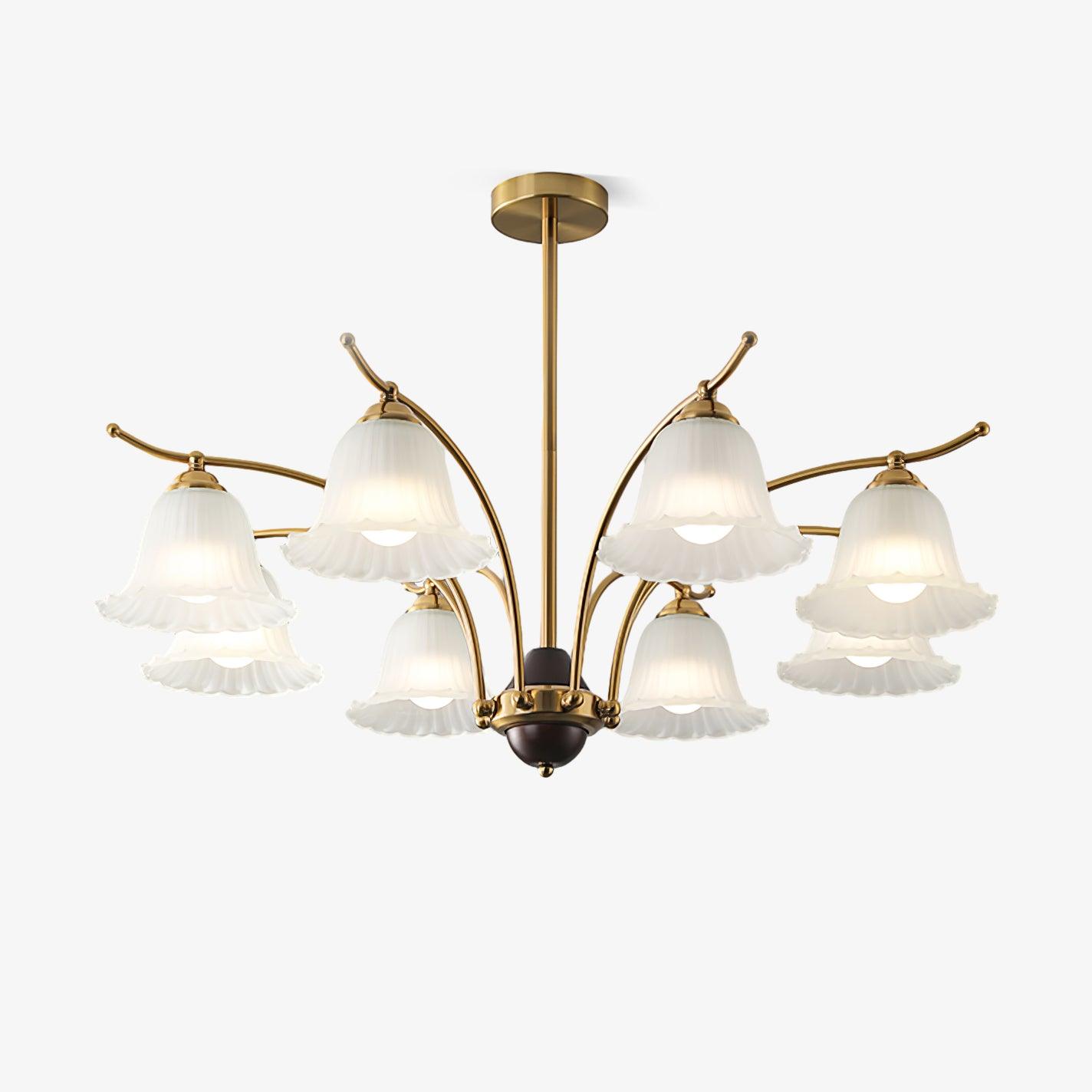 Ohel Brass Alabaster Chandelier