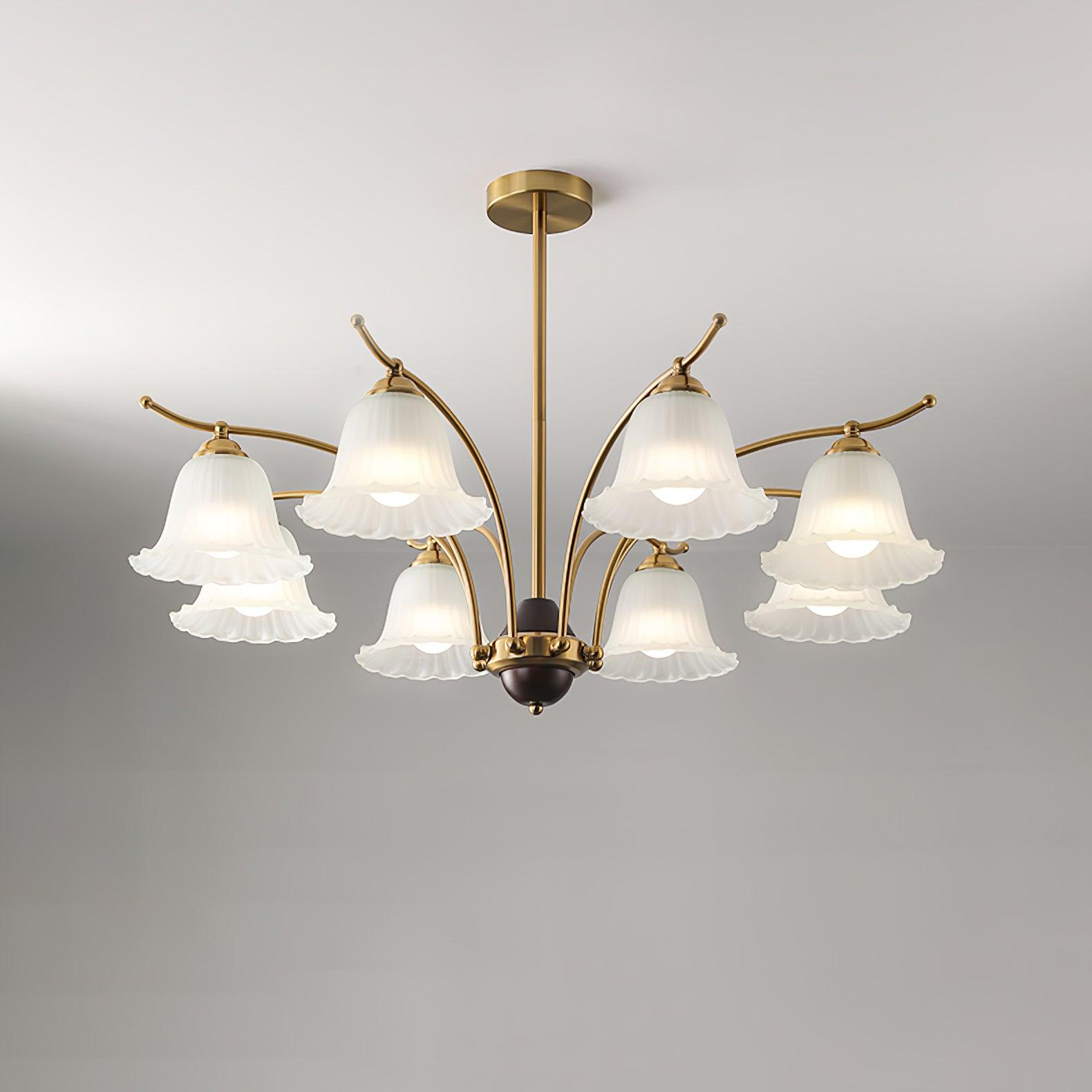 Ohel Brass Alabaster Chandelier