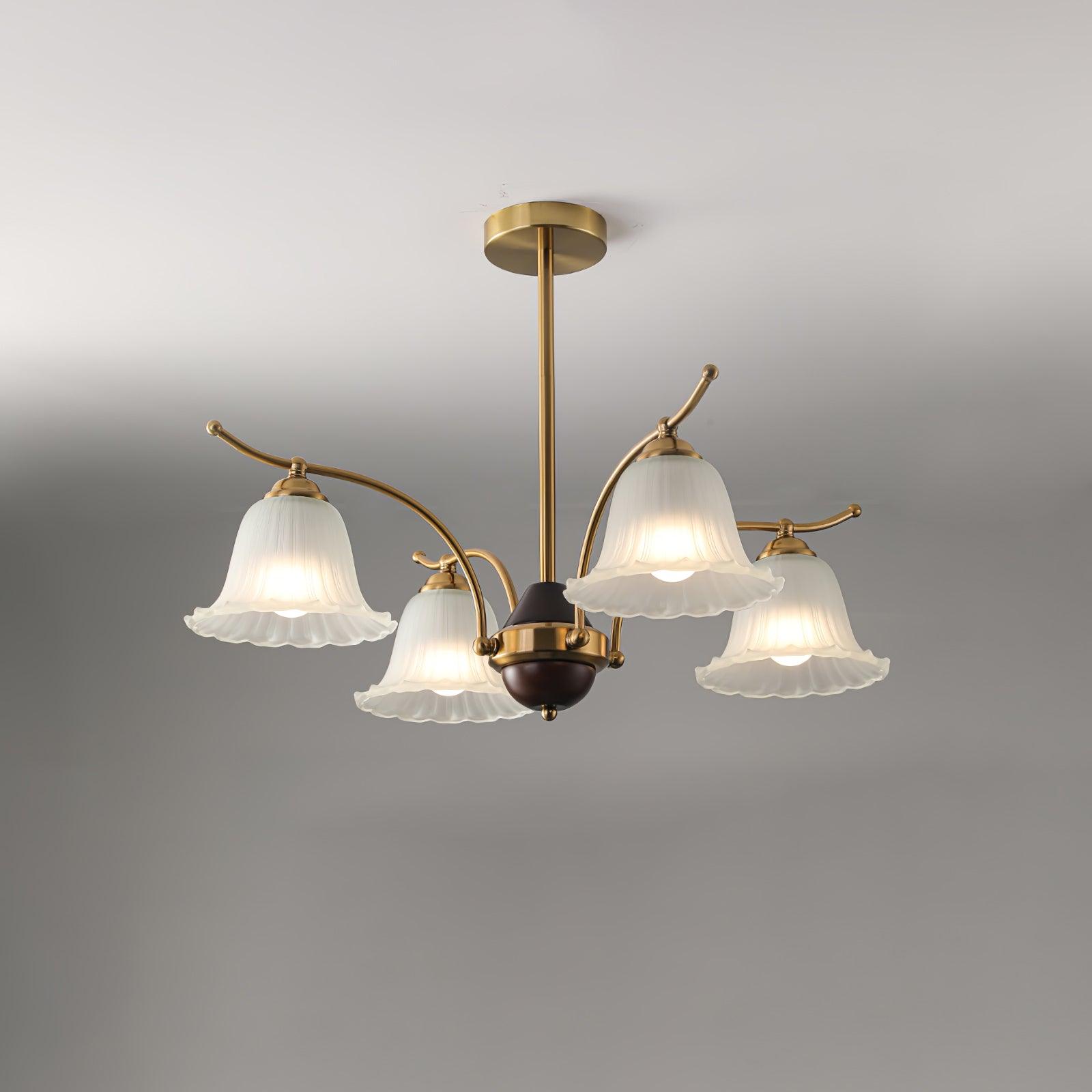 Ohel Brass Alabaster Chandelier