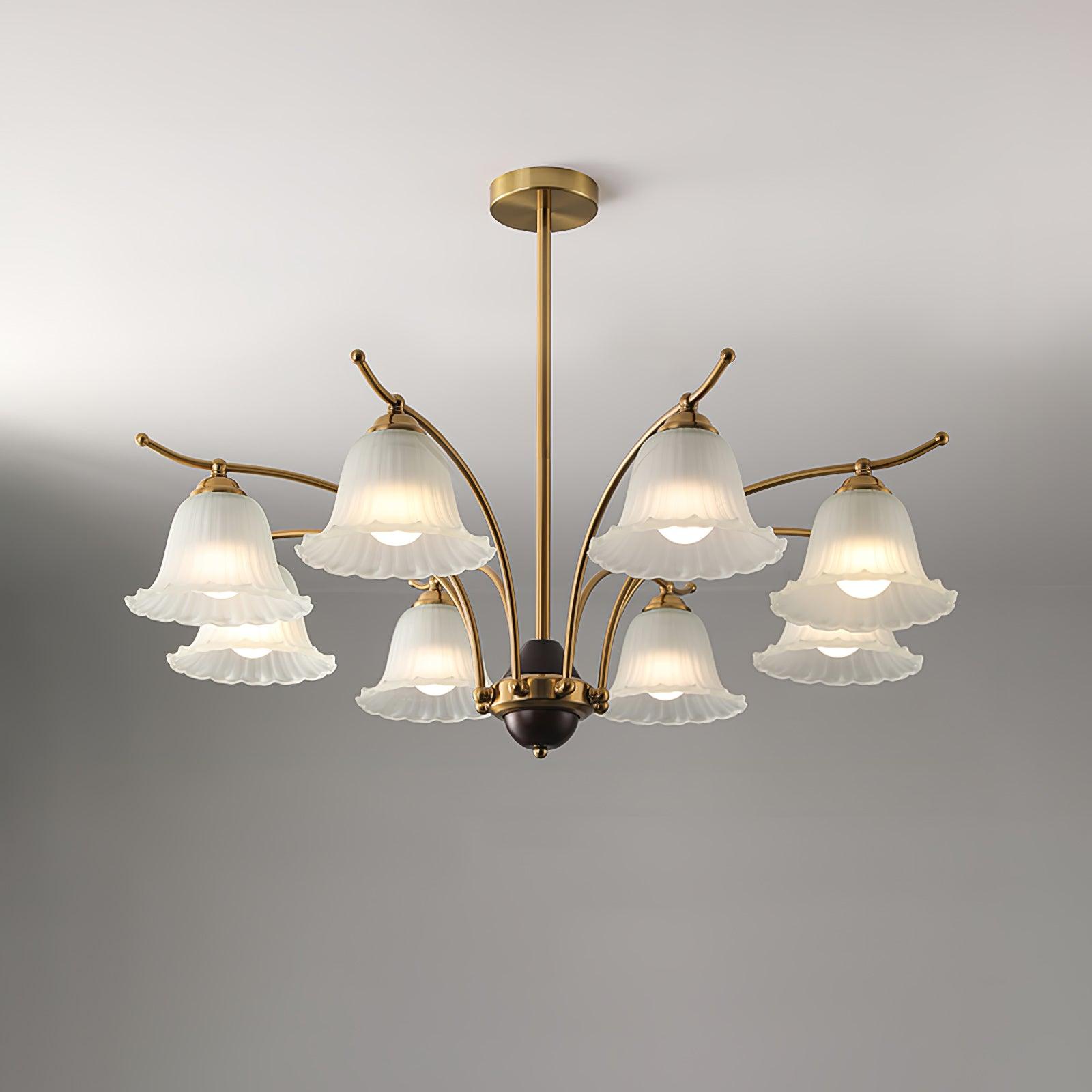 Ohel Brass Alabaster Chandelier
