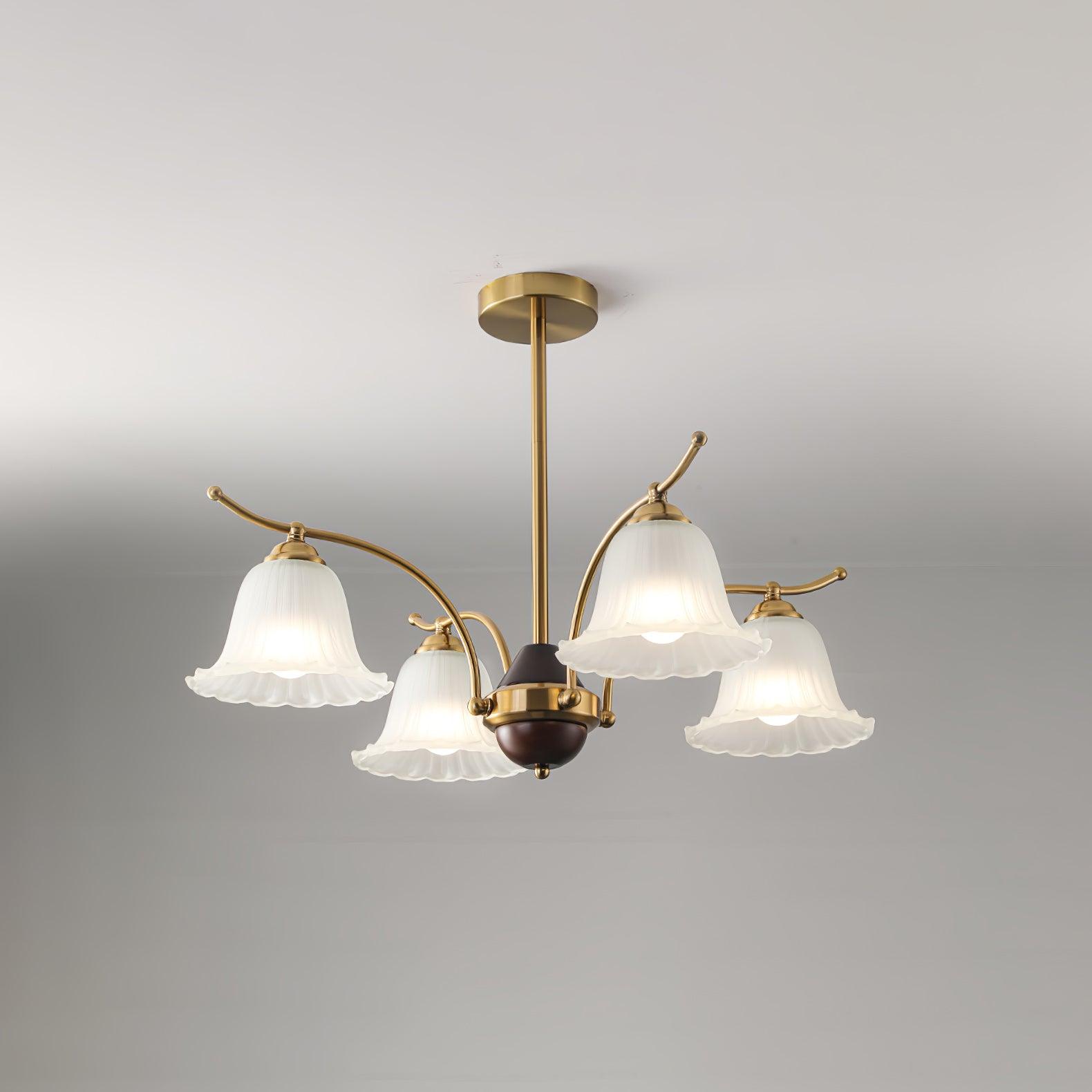 Ohel Brass Alabaster Chandelier