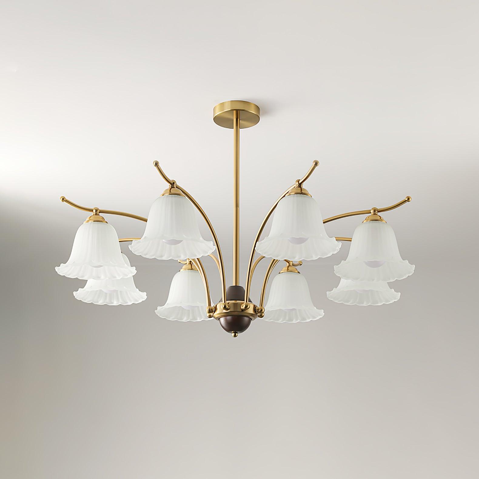 Ohel Brass Alabaster Chandelier