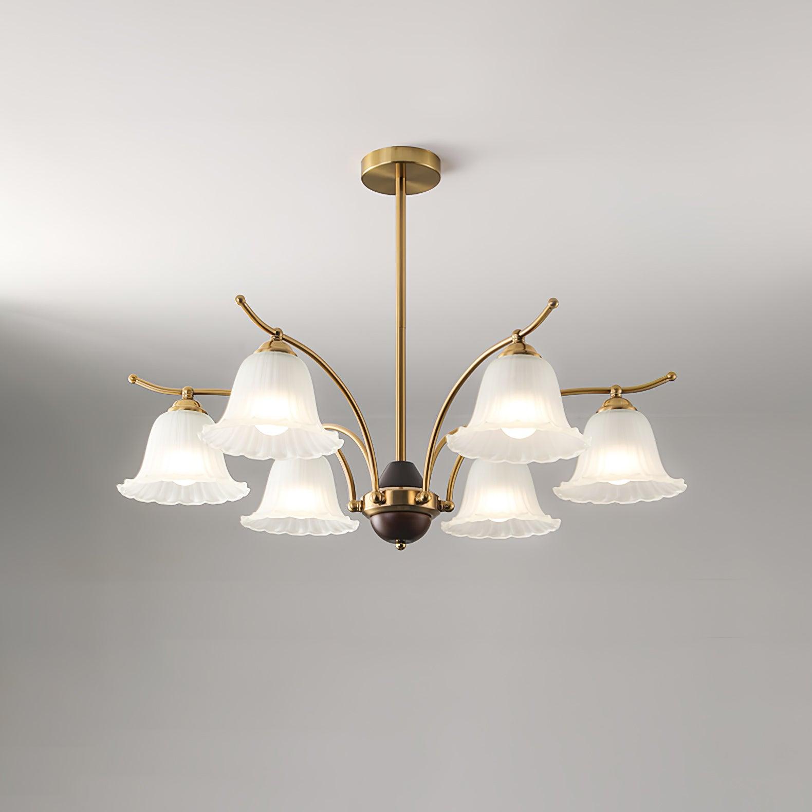 Ohel Brass Alabaster Chandelier
