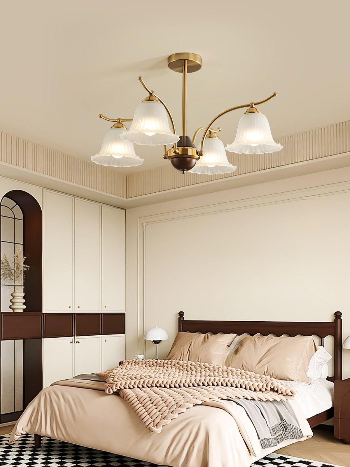 Ohel Brass Alabaster Chandelier