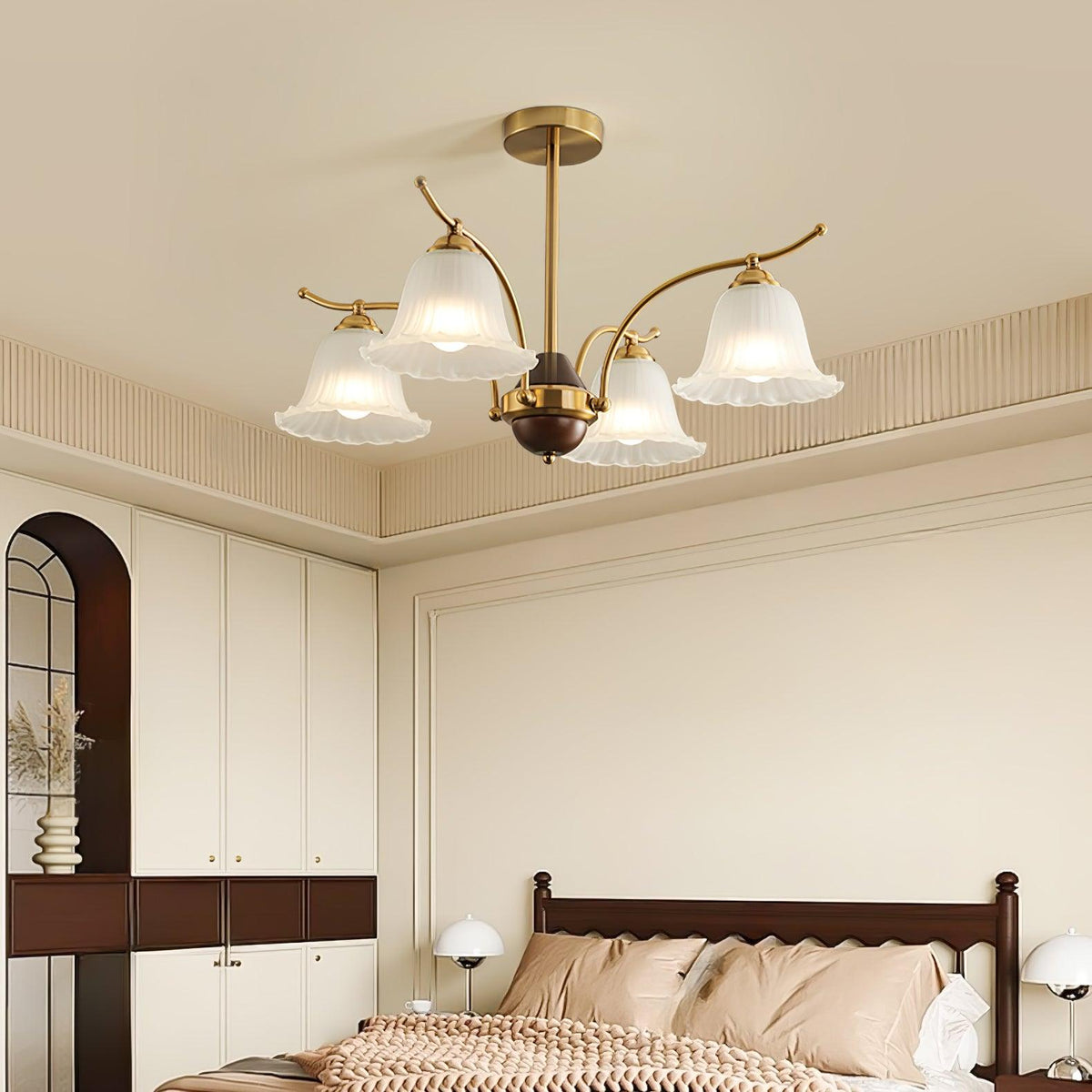 Ohel Brass Alabaster Chandelier