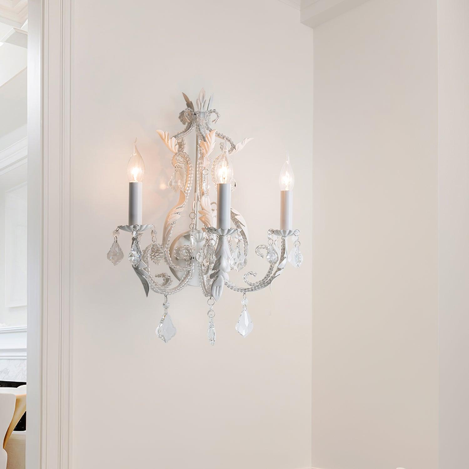 Xeldes Traditional Candle Holder Crystal Wall Lamp