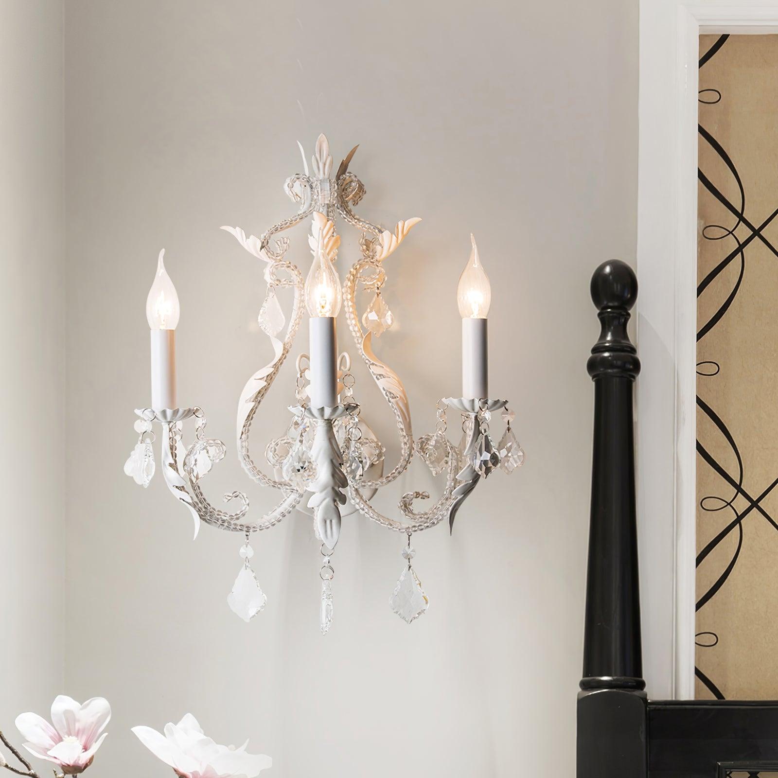 Xeldes Traditional Candle Holder Crystal Wall Lamp