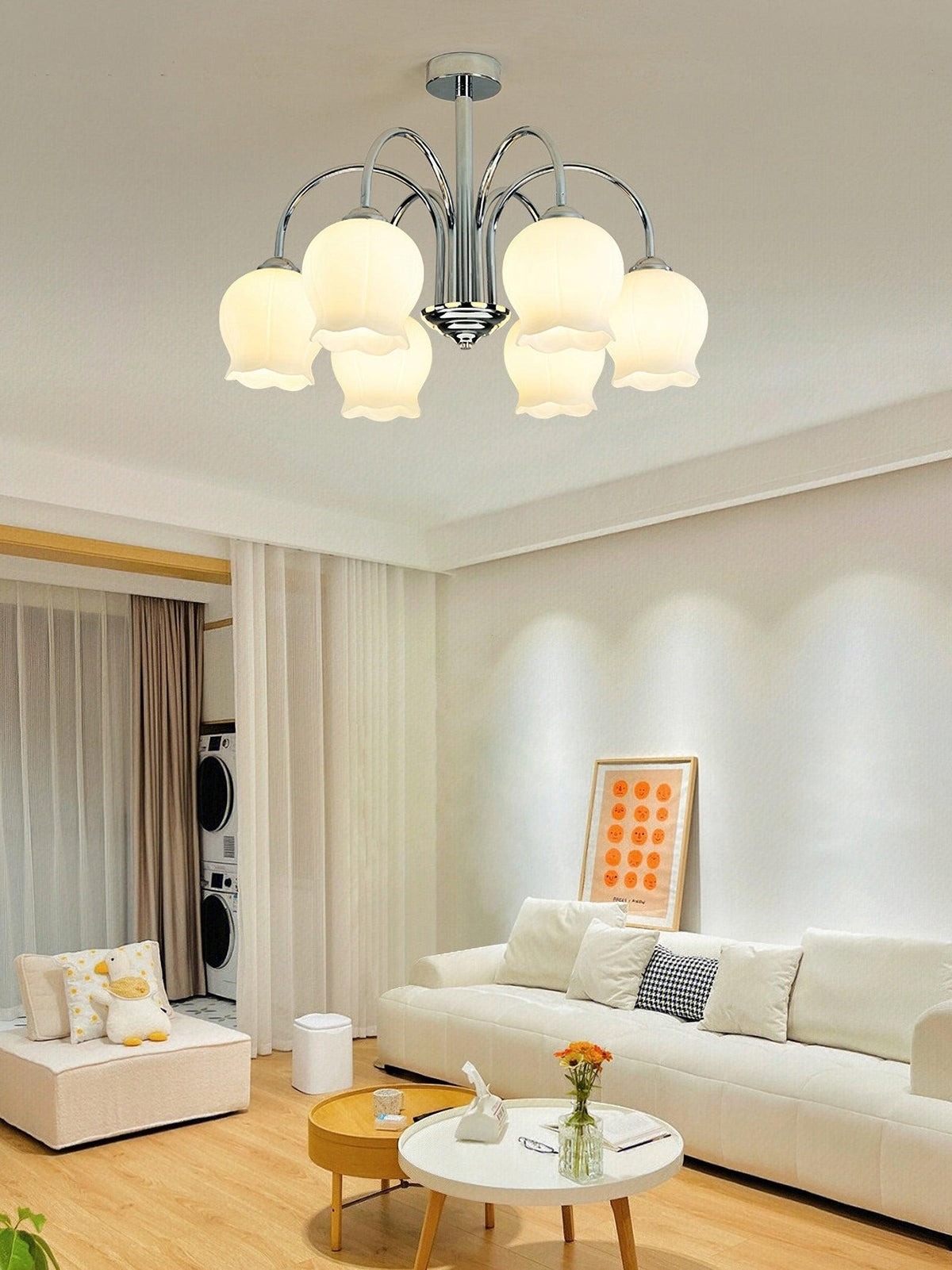 Eiralissa Chandelier Floral Glass
