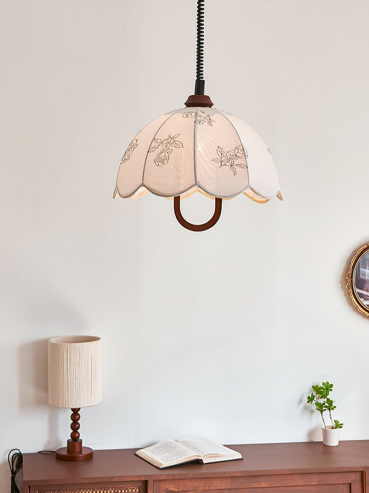Elvaraine Vintage Wood Pendant Light