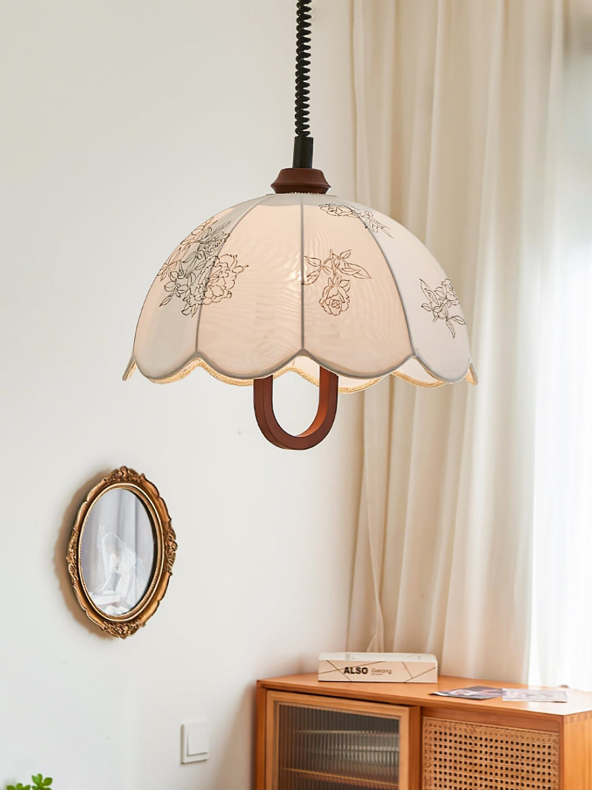 Elvaraine Vintage Wood Pendant Light