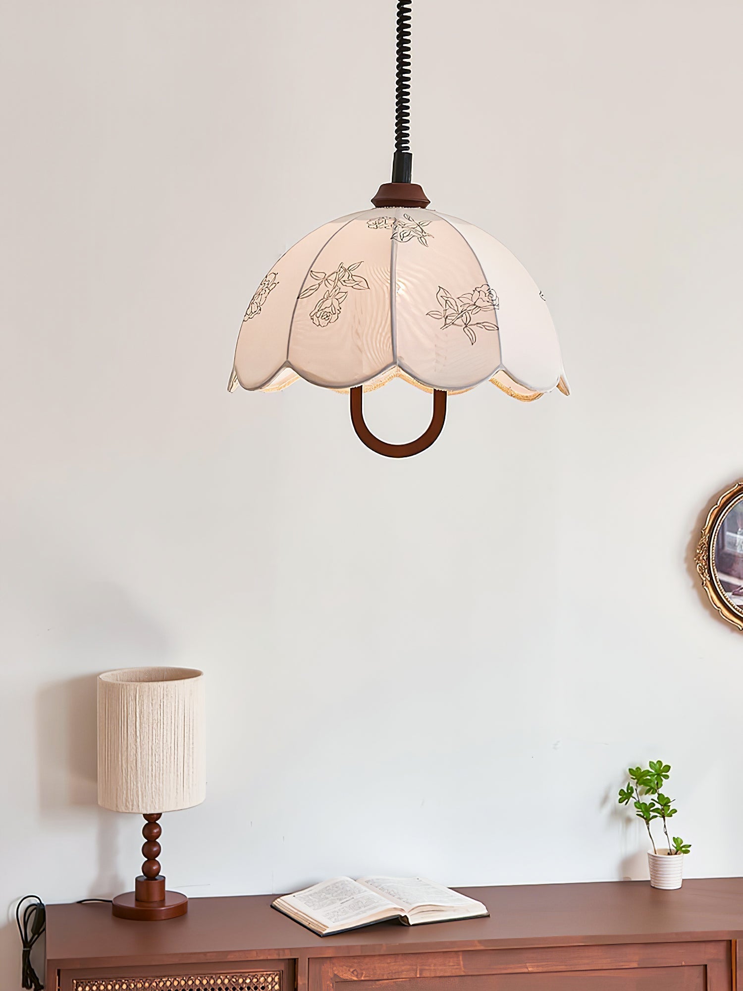Elvaraine Vintage Wood Pendant Light