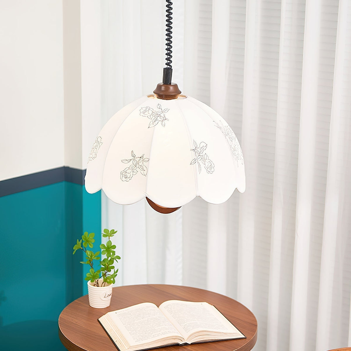Elvaraine Vintage Wood Pendant Light