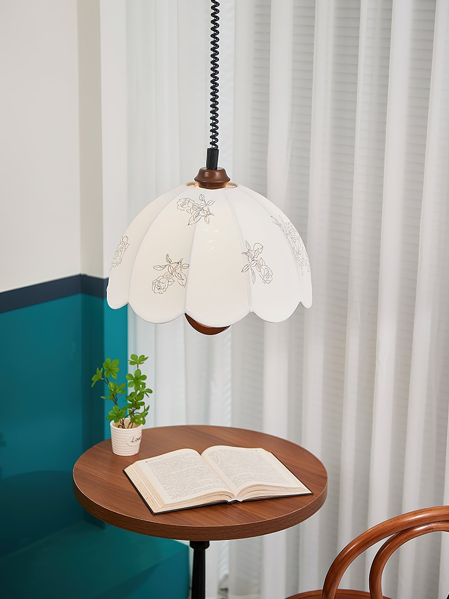 Elvaraine Vintage Wood Pendant Light