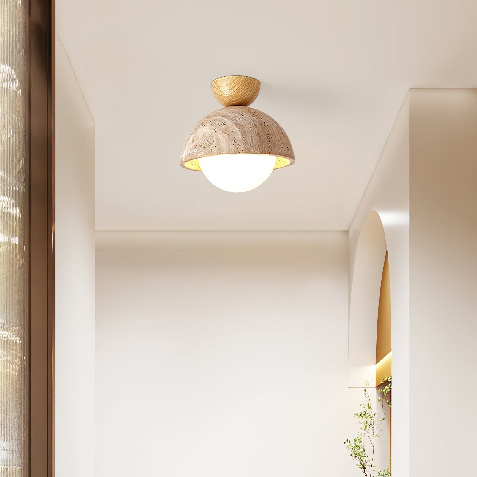 Solana Travertine Ceiling Light - Neutral Decor