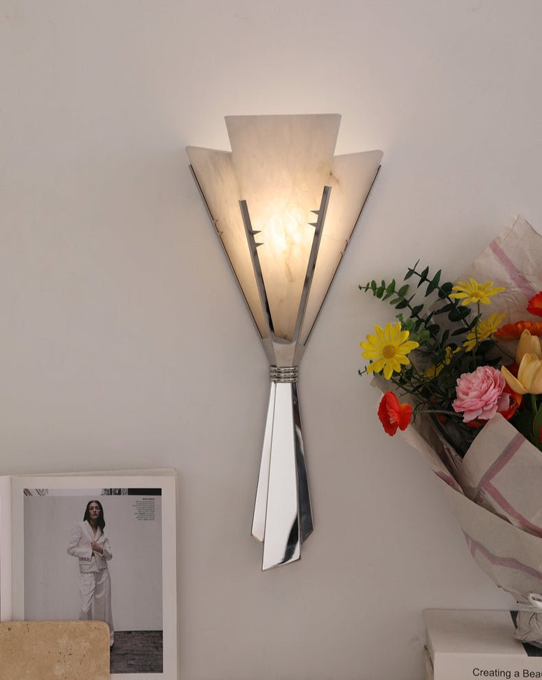 Aura Alabaster Fan Wall Sconce