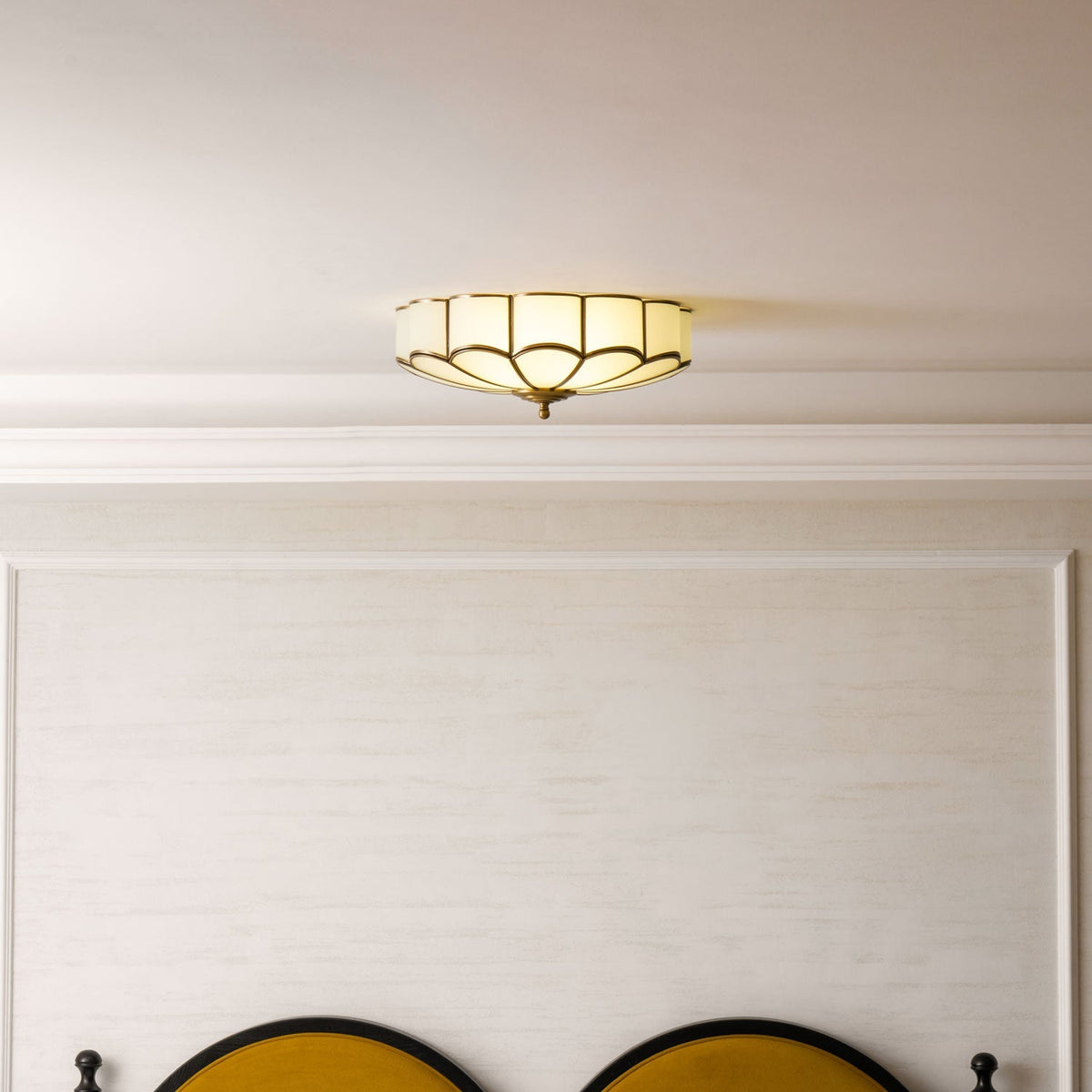 Delacourt Flower Shape Glass Flush Mount Ceiling Light