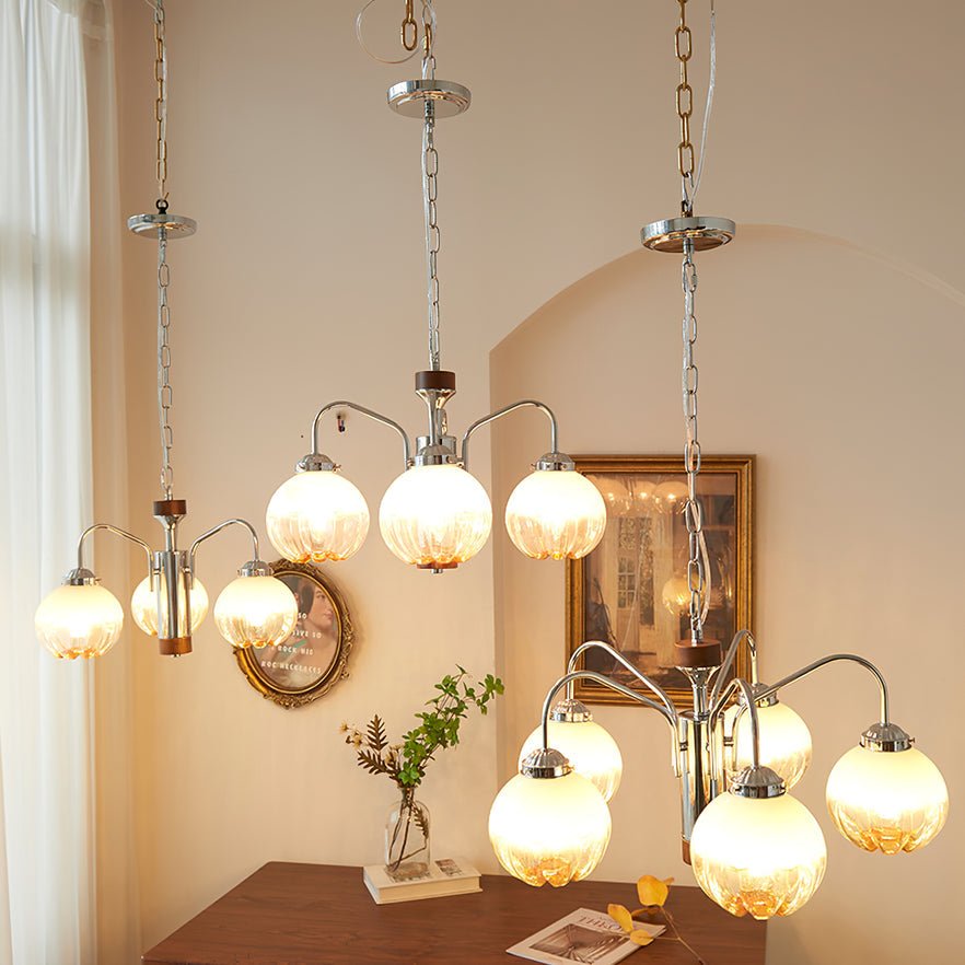 Ulliria Nordic Art Flower Walnut Glass Chandelier