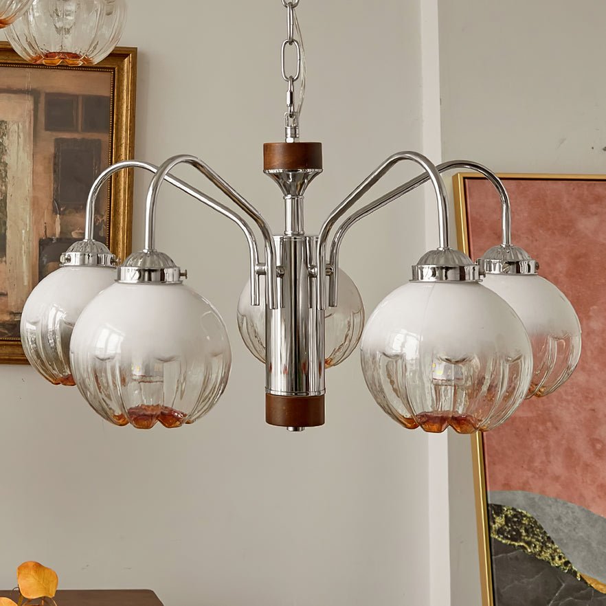 Ulliria Nordic Art Flower Walnut Glass Chandelier