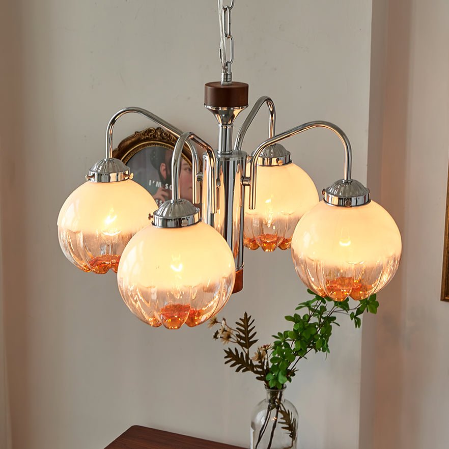 Ulliria Nordic Art Flower Walnut Glass Chandelier