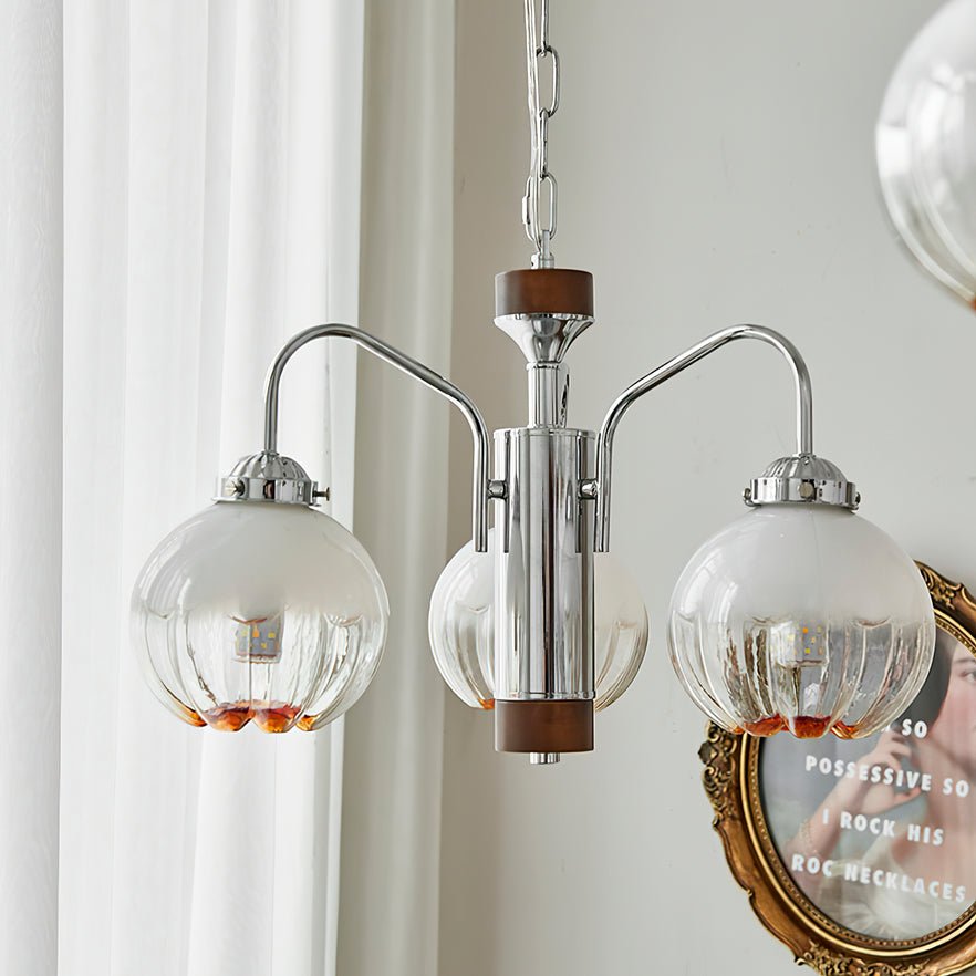 Ulliria Nordic Art Flower Walnut Glass Chandelier