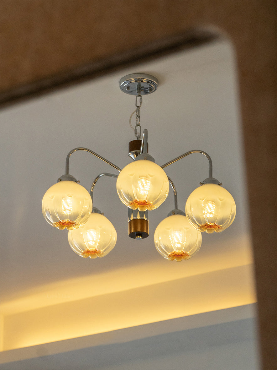 Ulliria Nordic Art Flower Walnut Glass Chandelier