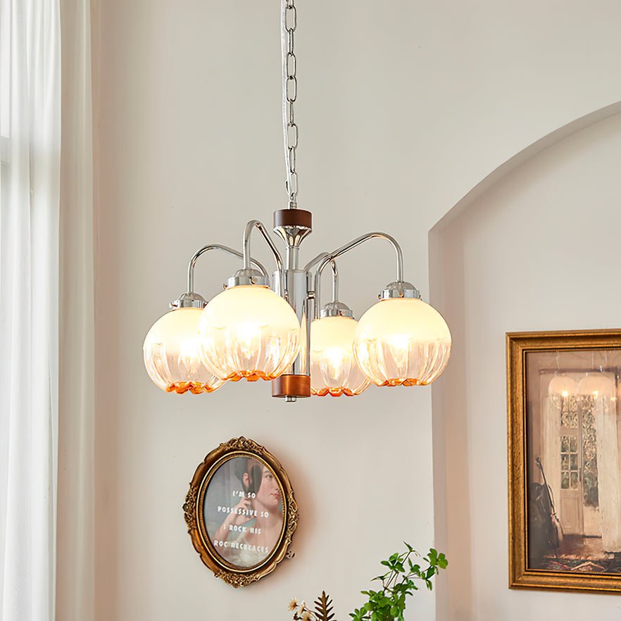 Ulliria Nordic Art Flower Walnut Glass Chandelier