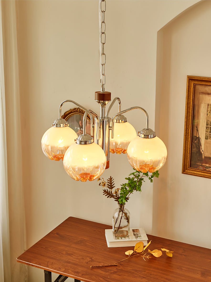 Ulliria Nordic Art Flower Walnut Glass Chandelier