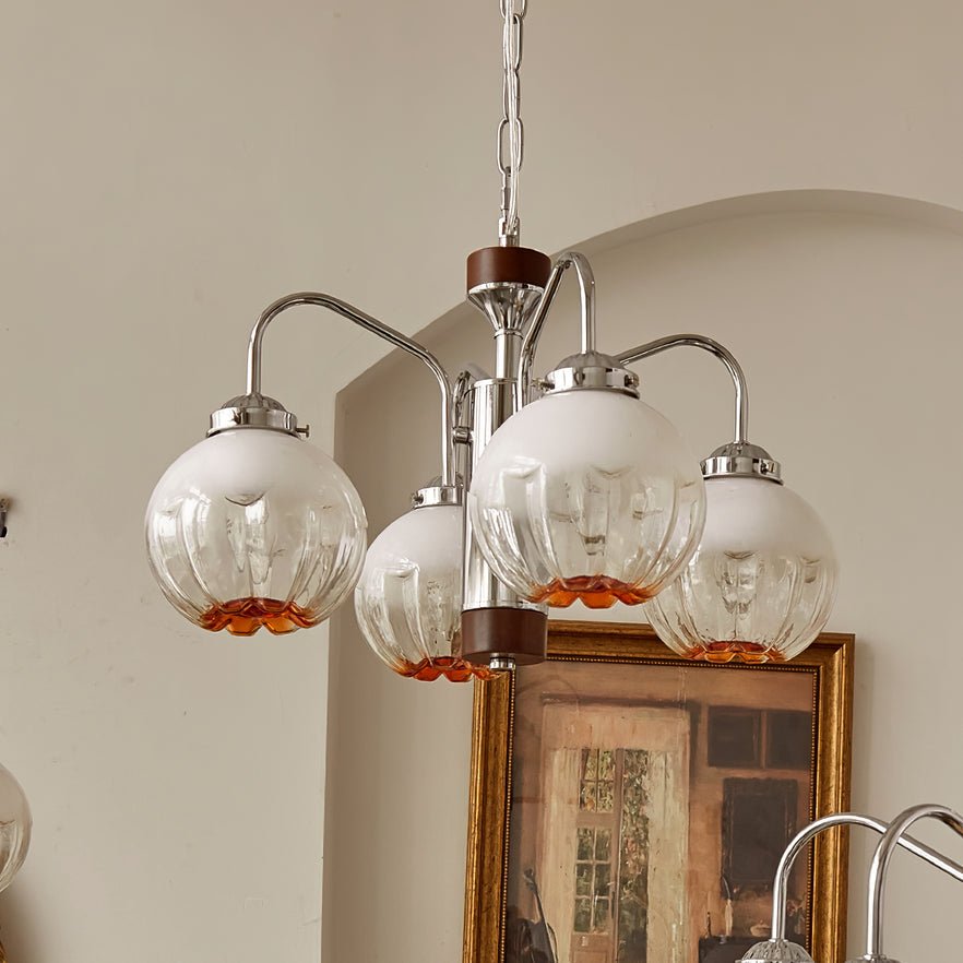 Ulliria Nordic Art Flower Walnut Glass Chandelier