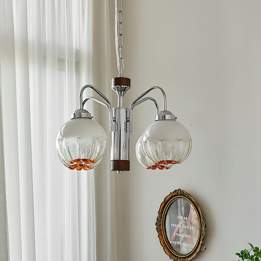 Ulliria Nordic Art Flower Walnut Glass Chandelier