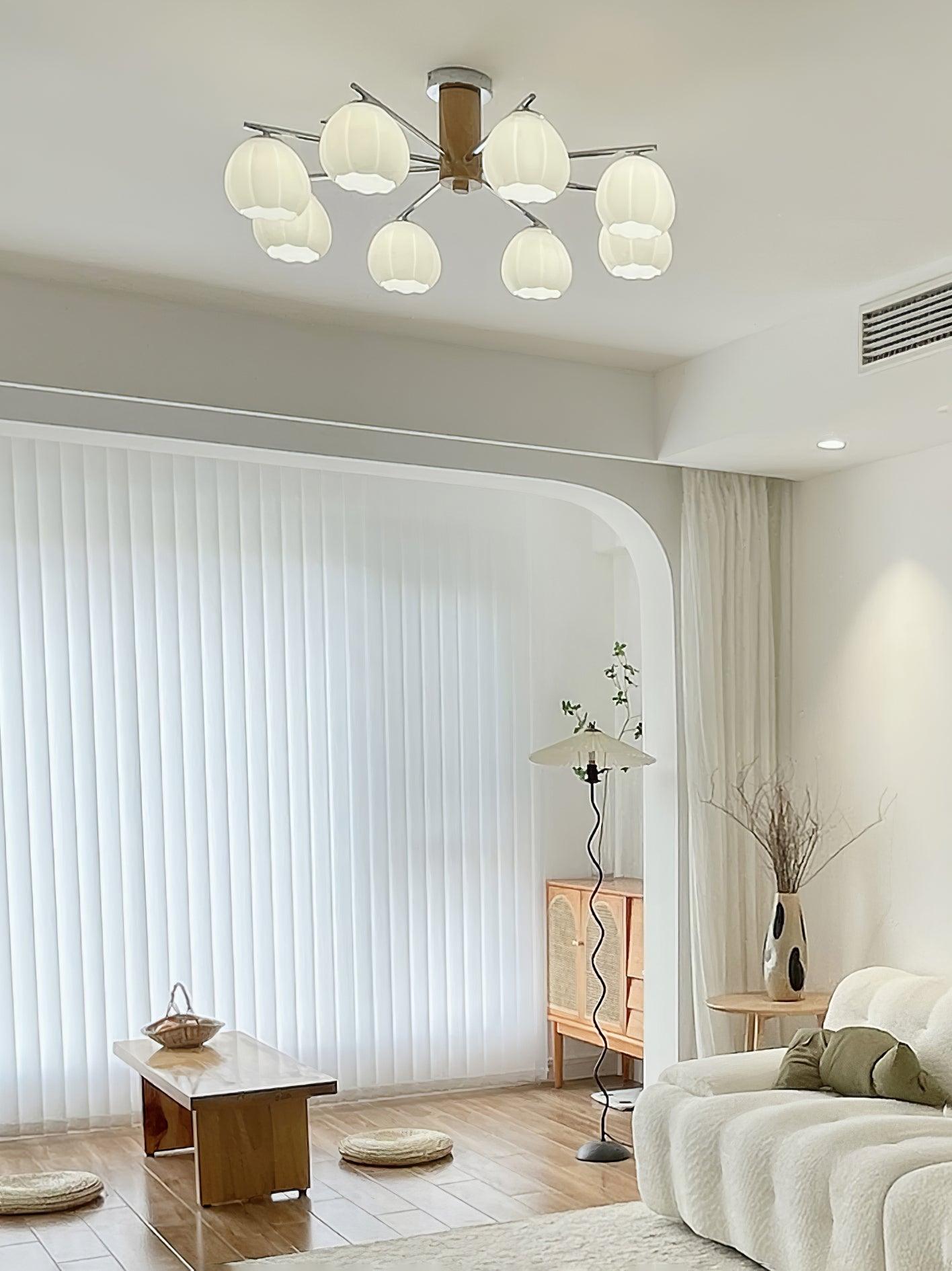 Ezoror Nordic Art Flower Buds Glass Ceiling Lamp