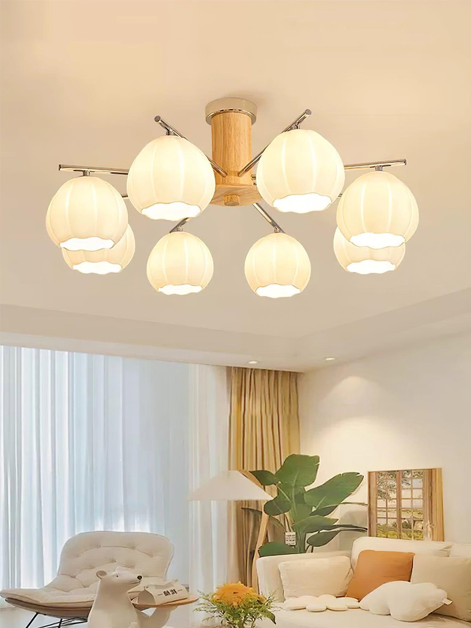 Ezoror Nordic Art Flower Buds Glass Ceiling Lamp