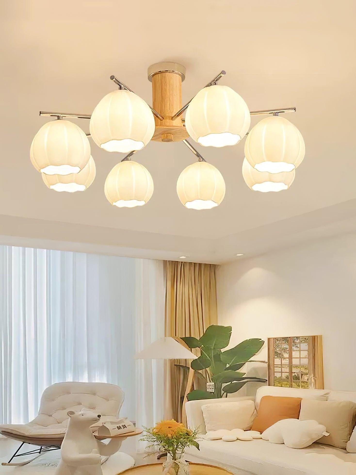 Ezoror Nordic Art Flower Buds Glass Ceiling Lamp