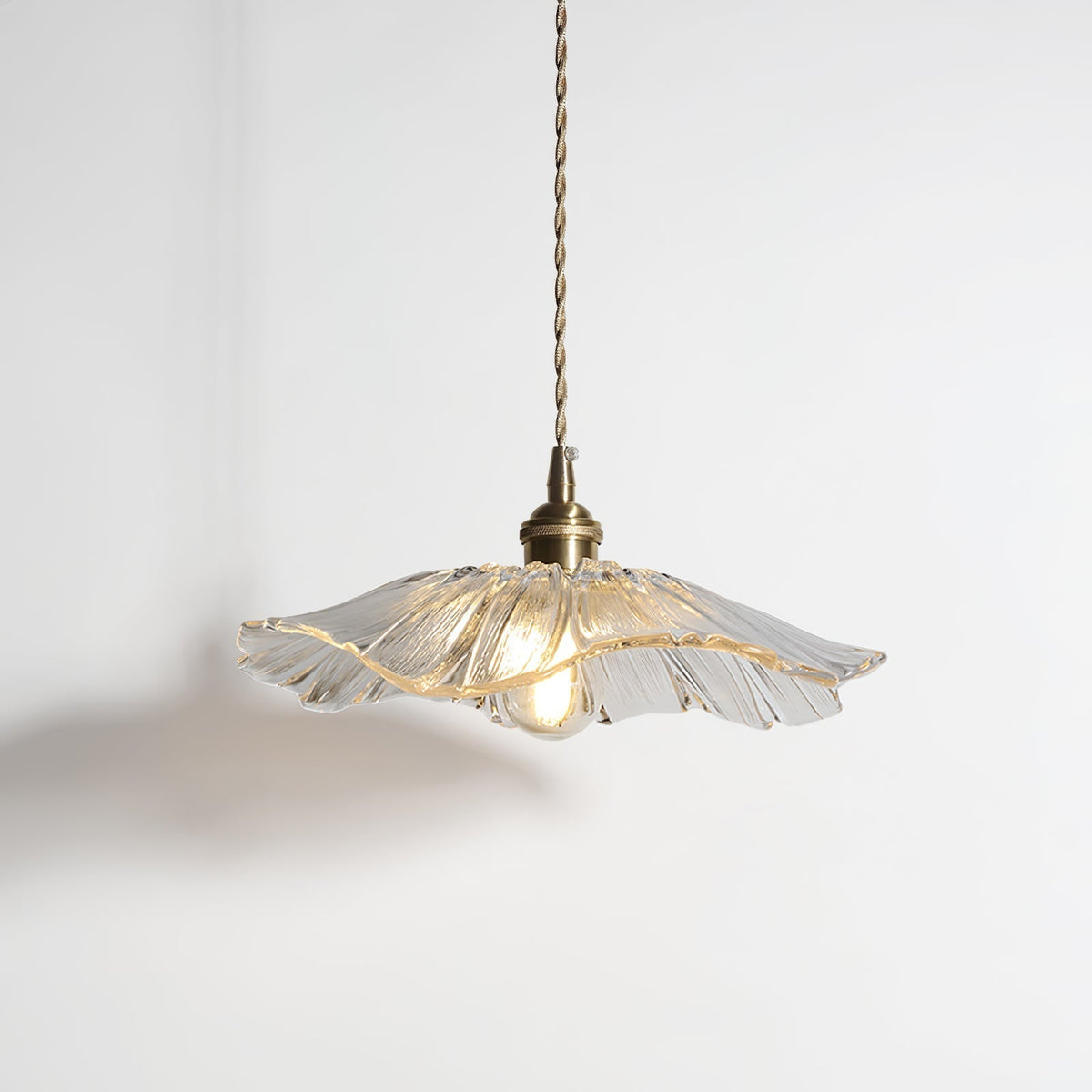 Aria Flower Glass Hanging Pendant Light Hardwire / Plug