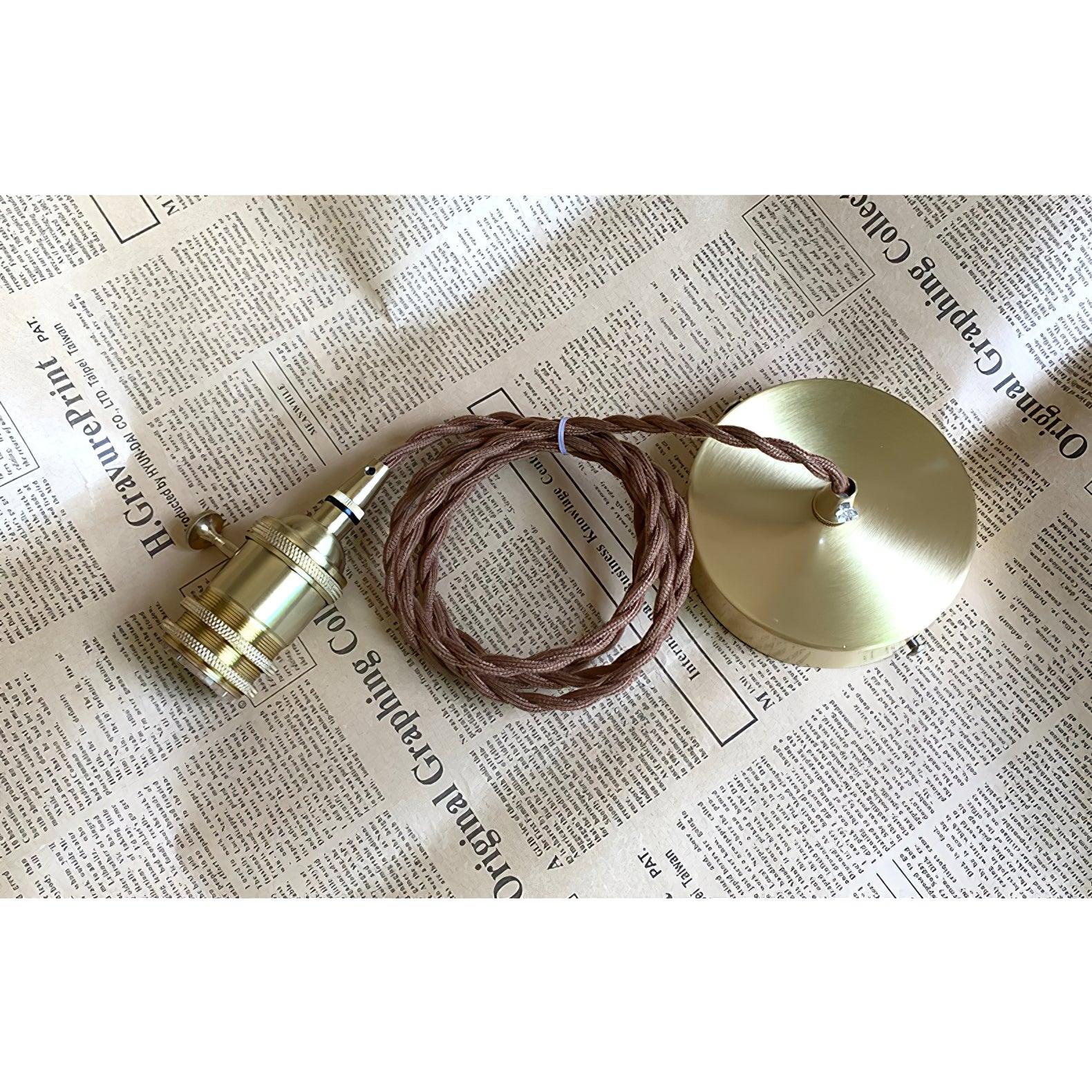 Hildes Art Flower Petal Swag Brass Glass Pendant Light