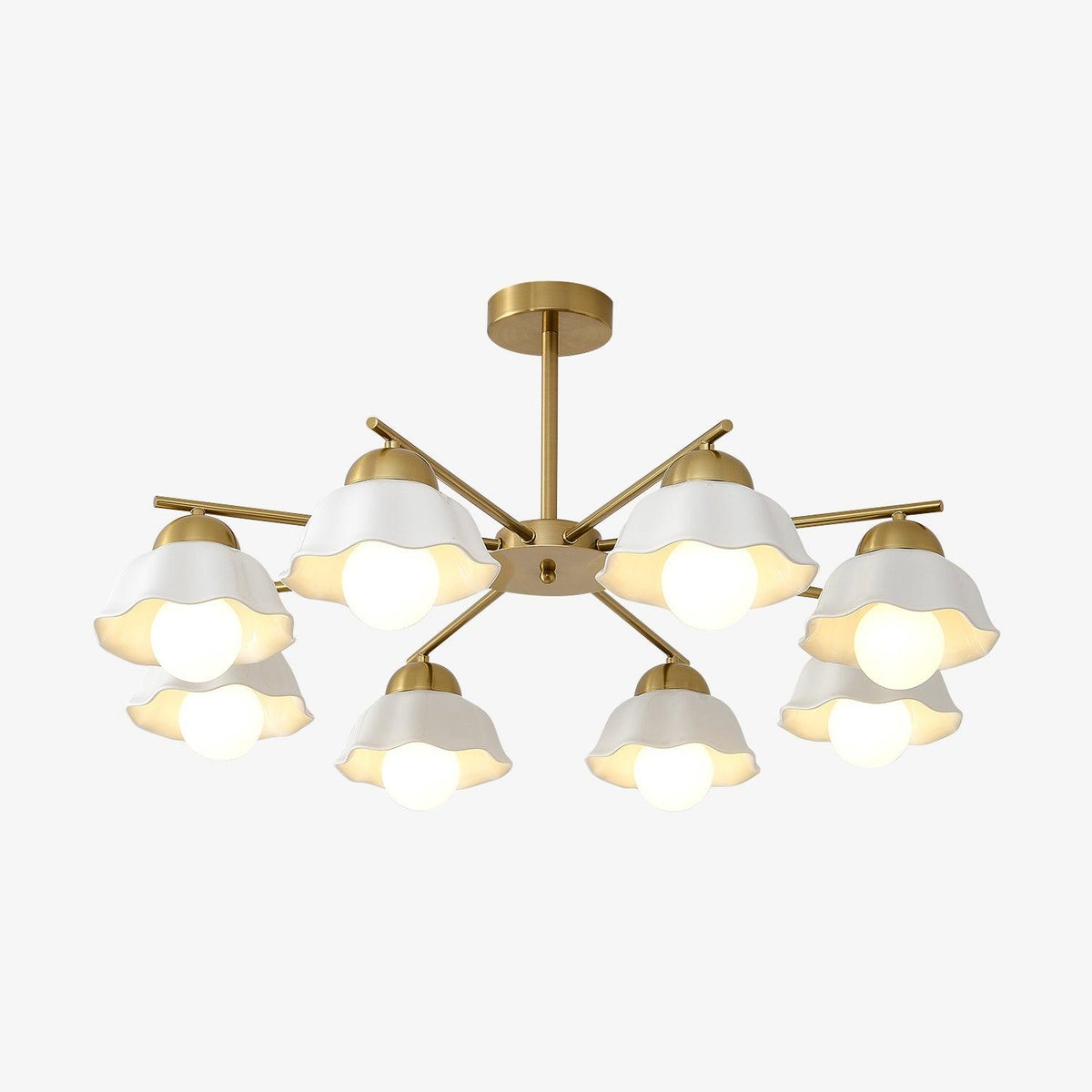 Zasila Nordic Art Flower Shade Ceramics Chandelier