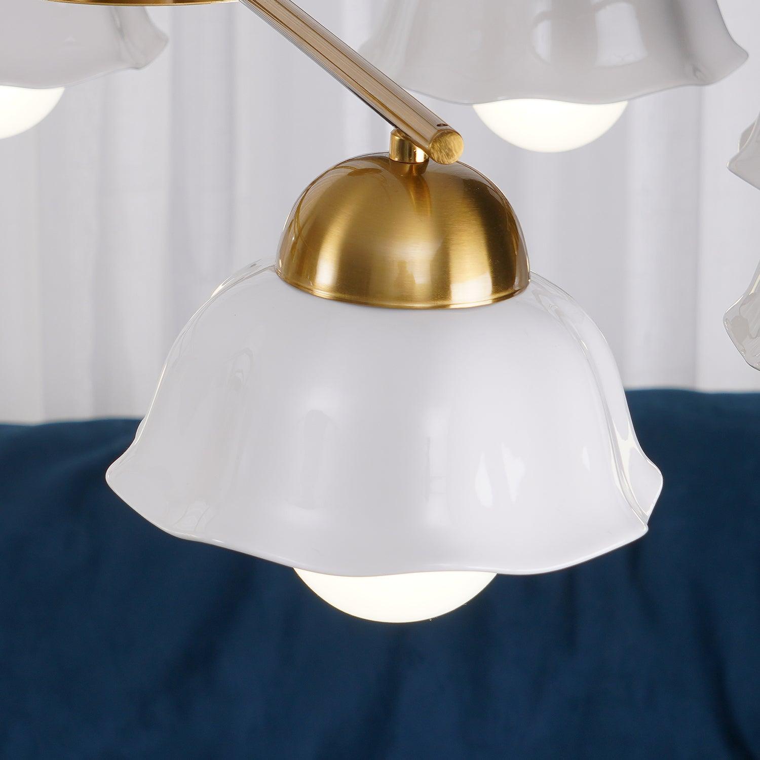 Zasila Nordic Art Flower Shade Ceramics Chandelier
