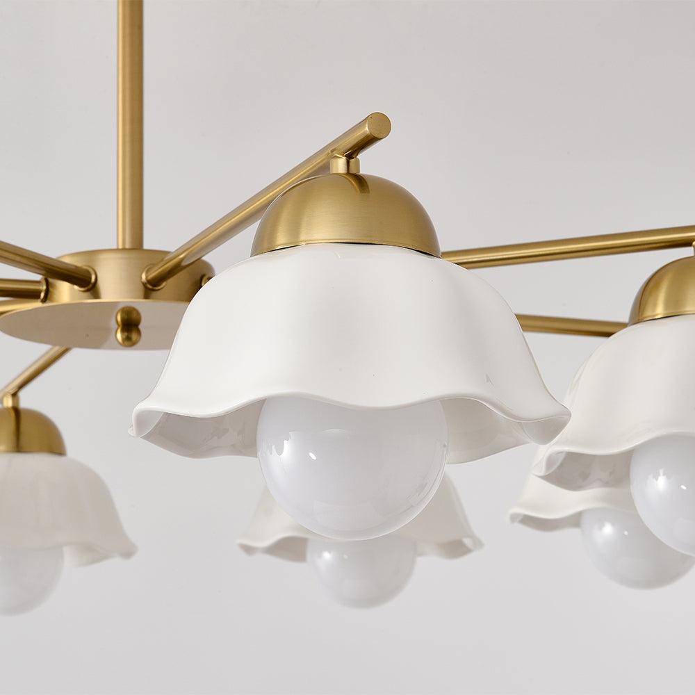 Zasila Nordic Art Flower Shade Ceramics Chandelier