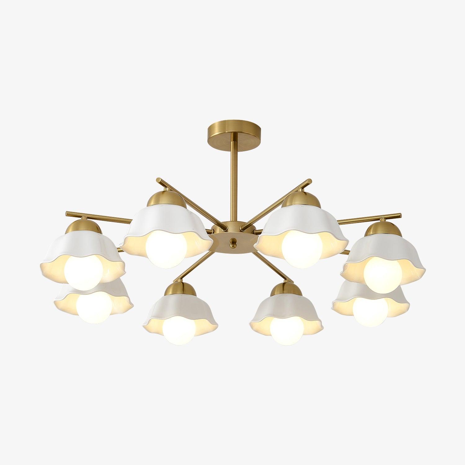 Zasila Nordic Art Flower Shade Ceramics Chandelier