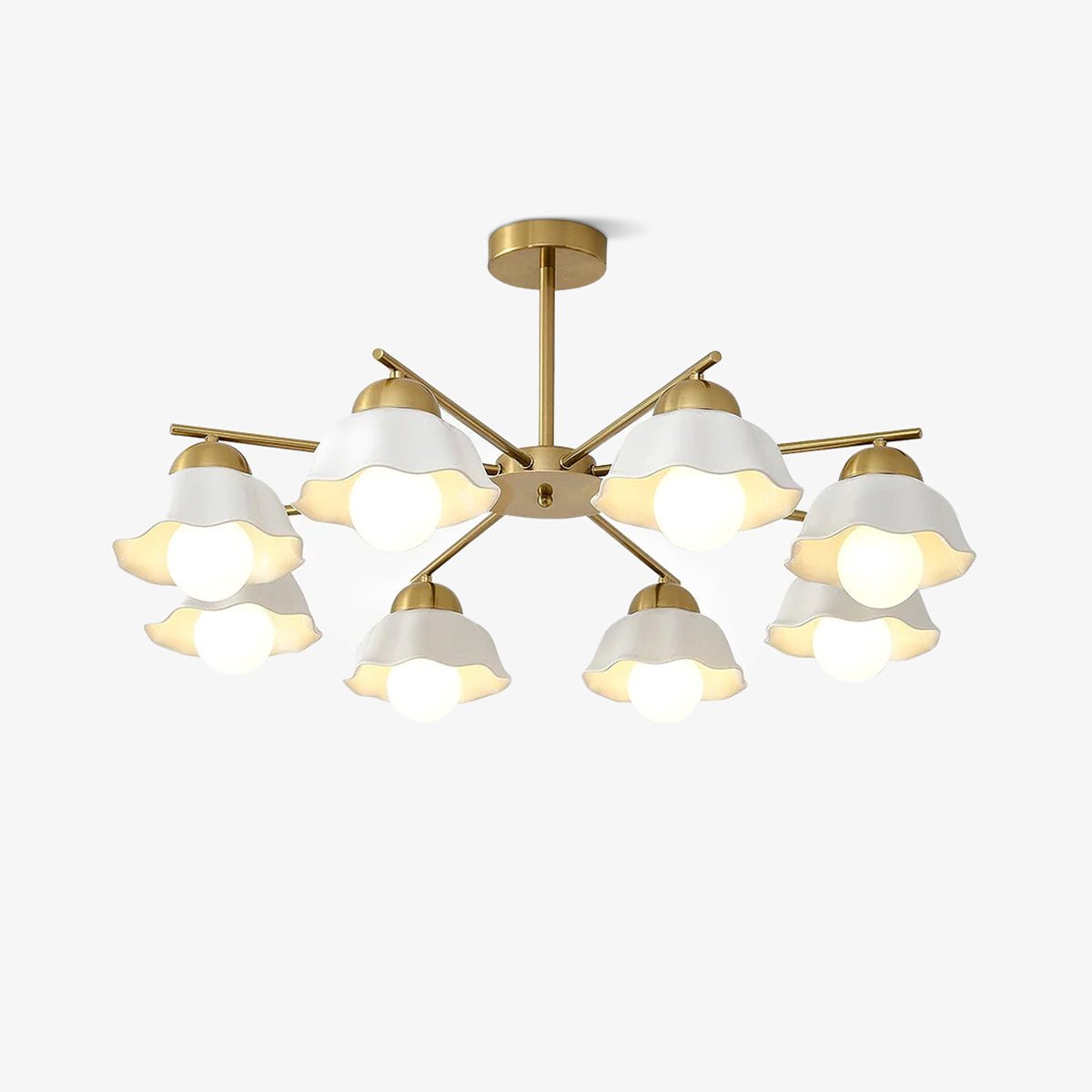 Zasila Nordic Art Flower Shade Ceramics Chandelier