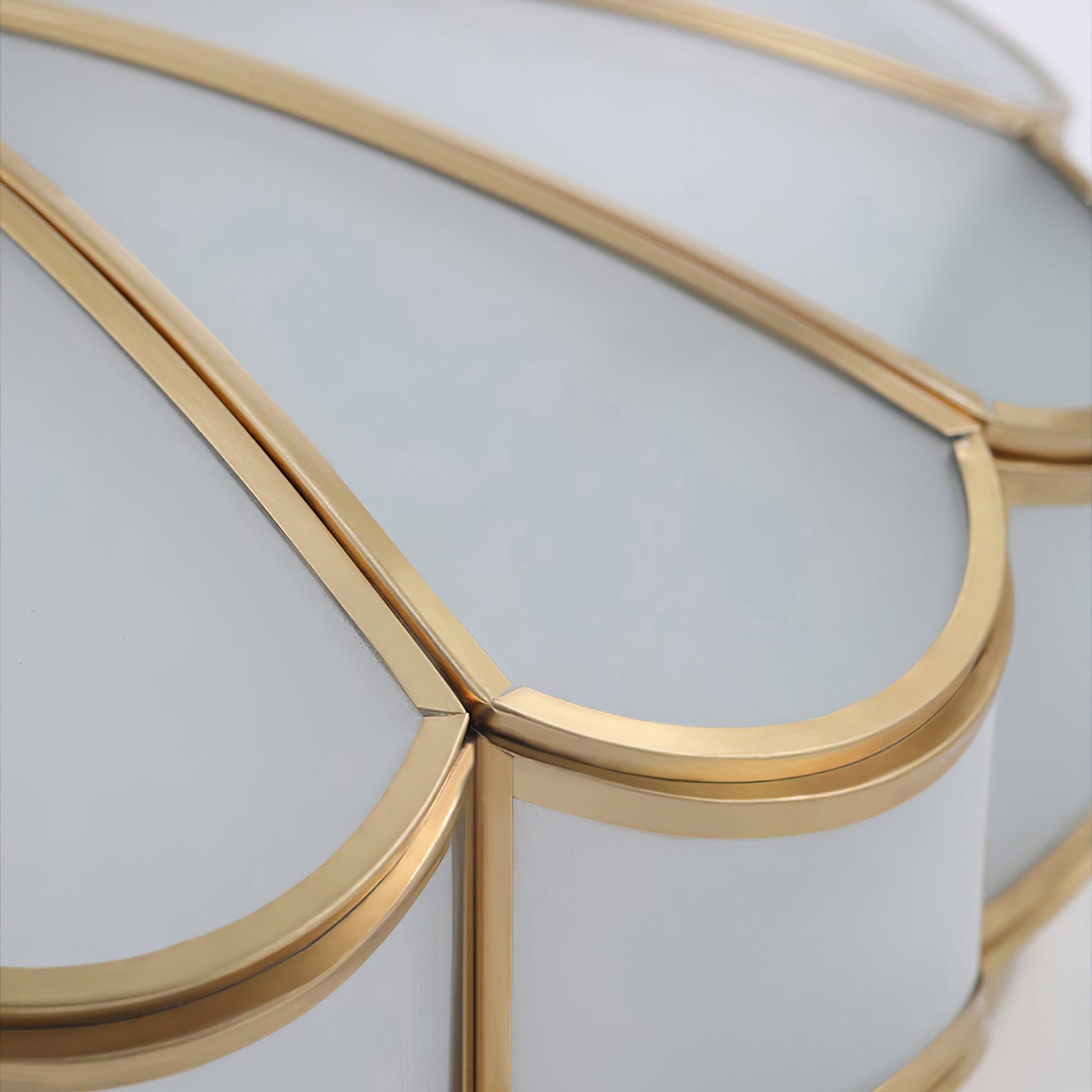 Viraean Modern Minimalist Flower Shape Brass Glass Ceiling Light