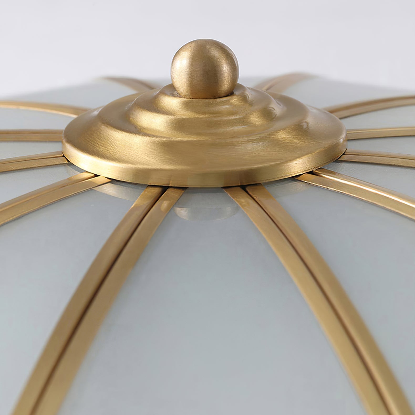 Viraean Modern Minimalist Flower Shape Brass Glass Ceiling Light